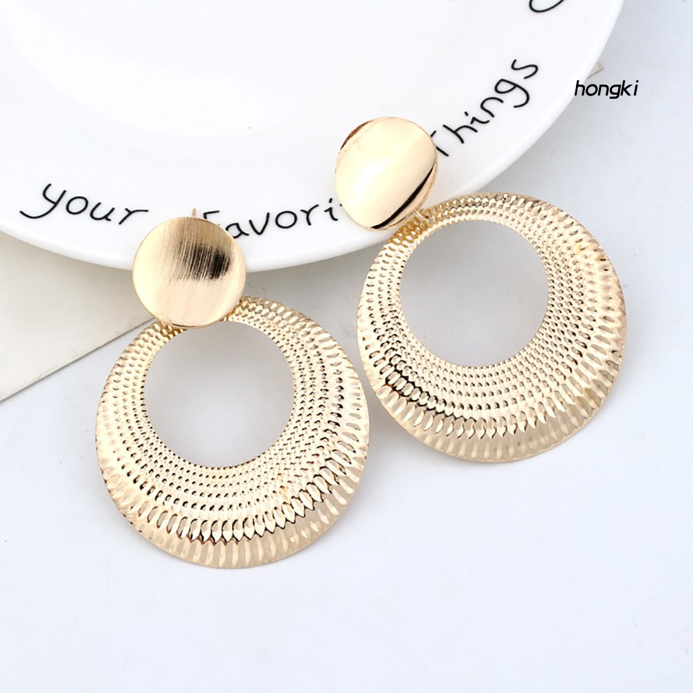 Hoa Tai Dáng Dài Mặt Hình Tròn Thời Trang Dành Cho Nữ