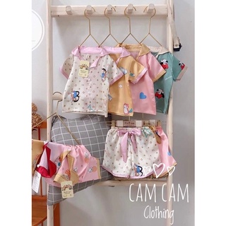 Bộ Pijama lụa nơ siêu xinh cho bé gái ❤️