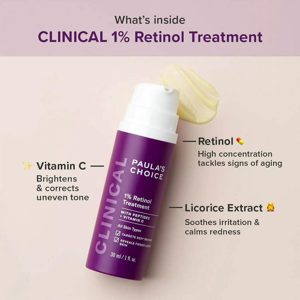 Tinh Chất Retinol Giảm Nếp Nhăn, Nám & Chống Lão Hóa Paula's Choice Clinical 1% Retinol Treatment 1.0
