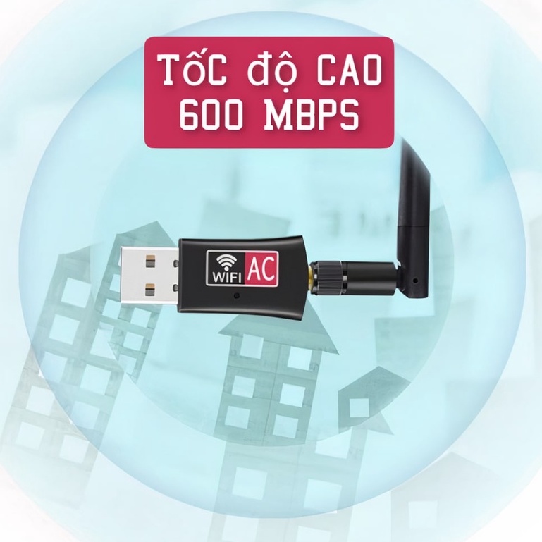 [Hỏa Tốc] Bộ thu wifi USB 5G 1300 Mbps + râu dài hút wifi xa kích wifi cho PC máy tính có bluetooth 5.0