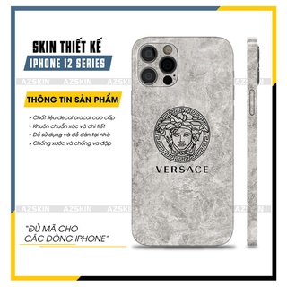 Miếng Dán Skin Versace IPhone 12/12 Mini/12 Pro/12 Pro Max |SK_IPLB98| Film Dán Lưng Viền Chống Nước, Bền Màu, Cắt Sẵn
