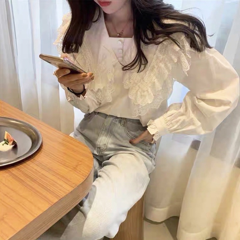 Somi cổ  bèo phối khuy bọc