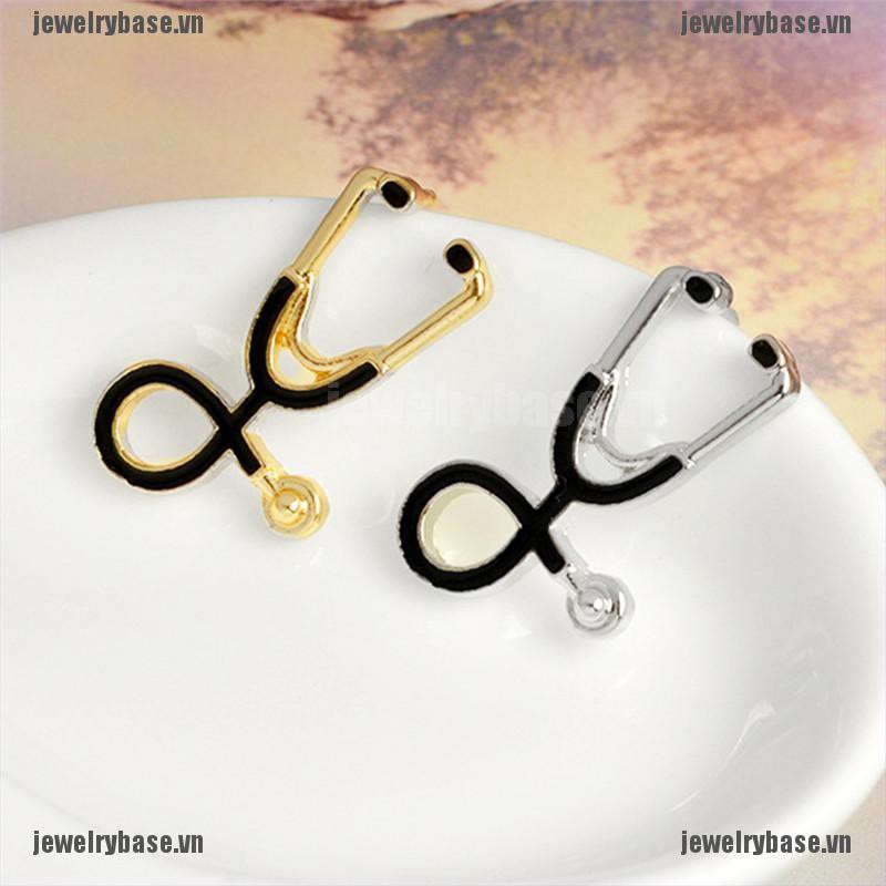 [Base] Fashion Gold Silver Plated Stethoscope Brooch Pin Nurse Jewelry Medical Jewelry Gift [VN]