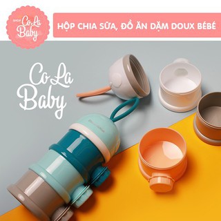 Hộp chia sữa cao cấp 3 ngăn có vòi đổ bình tiện lợi cho bé đi học, đi chơi