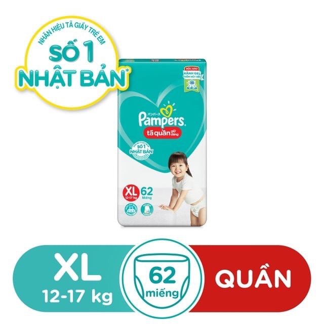 Bỉm Pampers Quần Giữ Đang Mới Gói Cực Đại M74/L68/XL62/XXL56