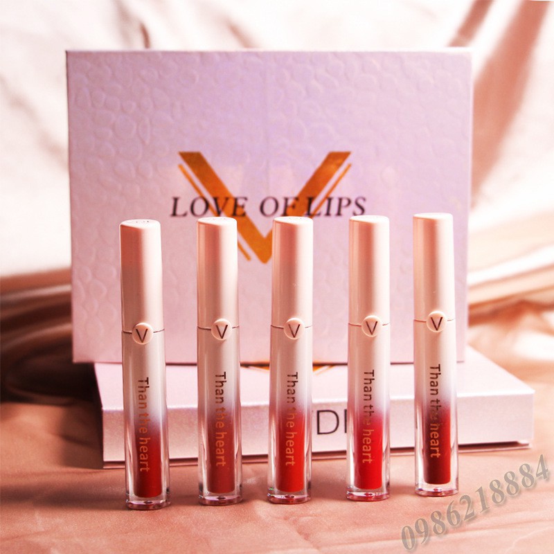 Bộ son kem VDE Love Of Lip hộp quà tặng 5 lọ VDE1 | BigBuy360 - bigbuy360.vn