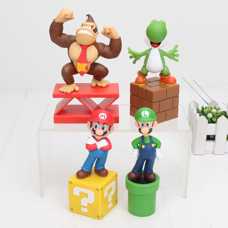 Mô Hình Nhân Vật Super Mario 13cm Chân Thật Luigi Yoshi Donkey Model Toys