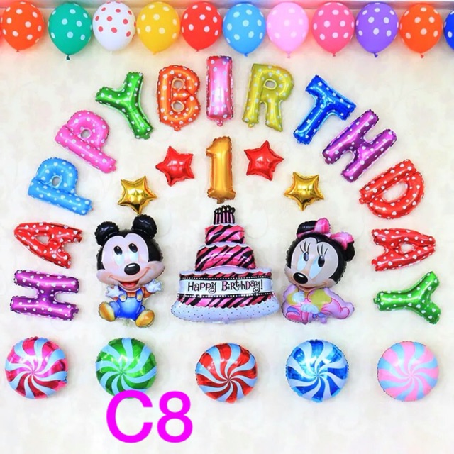 Set Bóng Trang Trí Sinh Nhật Mickey 02 (Chuột)