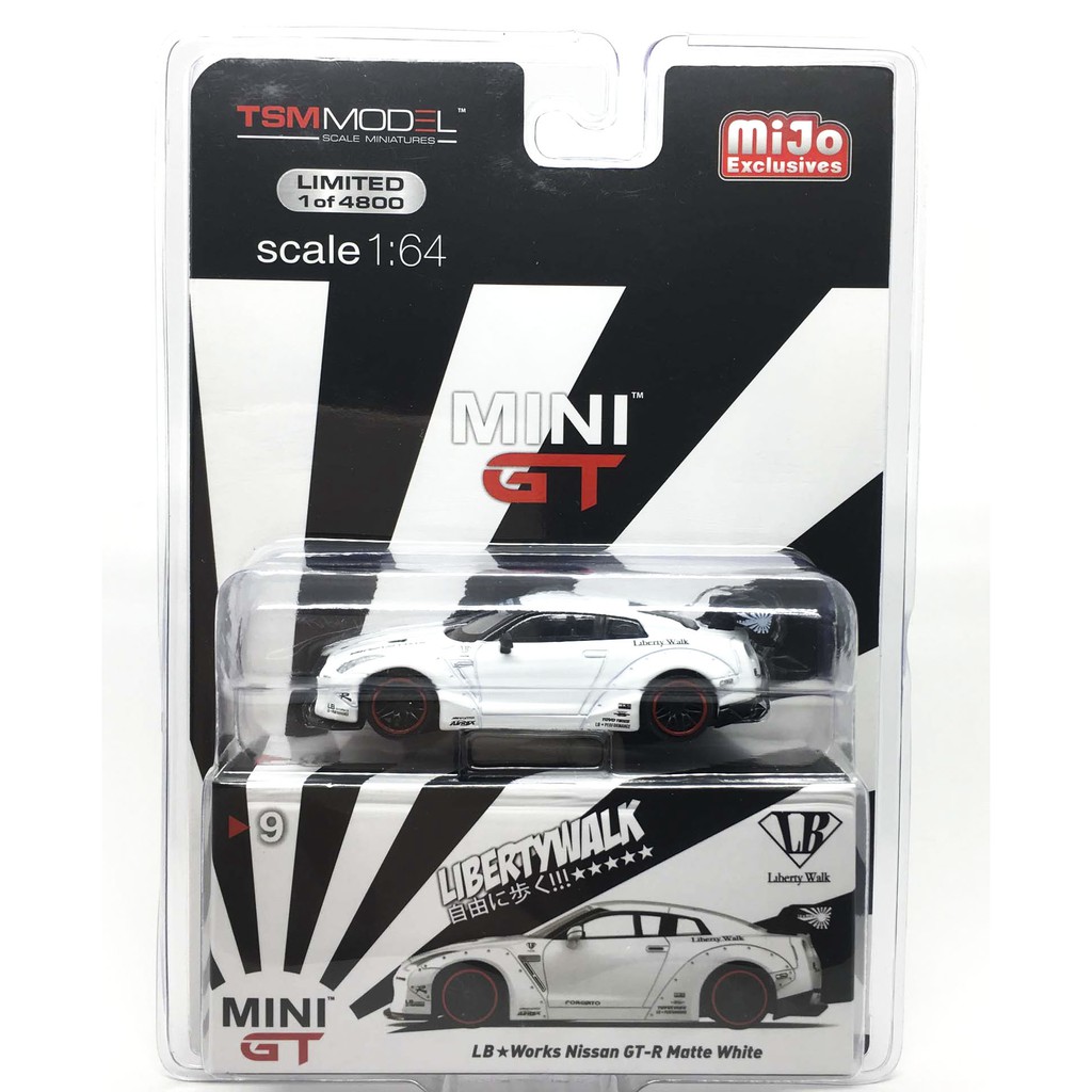 Mini GT Liberty Walk Nissan GTR R35 White LB Works GT-R Matte Metal Car Model 1 / 64 (8 cm)