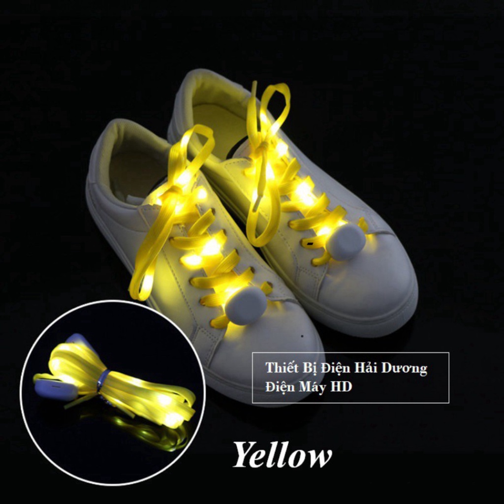 Dây giày vải gắn đèn led phát sáng dùng pin 1m2 (Cả nam và nữ)