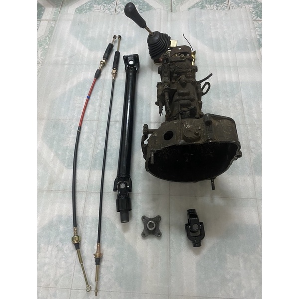 Bộ Số 5 tạ cũ 4 Số tiến 1 số lùi khớp máy cốt 17li ,cần số,2 dây số,khớp máy 110cc,trục các đăng,bích cầu