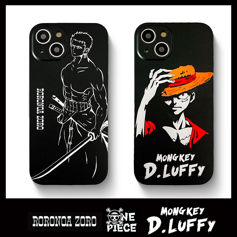 Ốp Điện Thoại Silicon Mạ Điện Màu Bạc Họa Tiết ONE PIECE luffy zoro Cho iPhone 14 13 12 11 Pro Max Sự Bảo Vệ