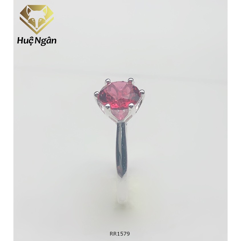 Nhẫn bạc 925 Huệ Ngân - 6 chấu trơn 7 li RR1579