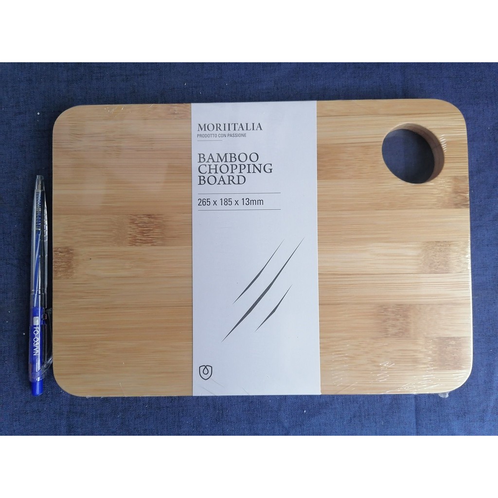 Thớt tre tự nhiên MORIITALIA Bamboo Chopping board 26.5x18.5x1.3cm