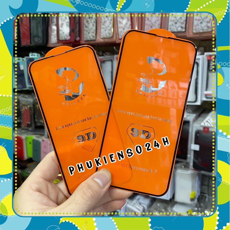 Kính Dán Cường Lực 9D Cao Cấp Cho Ip 13 / IP 13 PRO / IP 13 PRO MAX Bo Viền Mài Cạnh-Độ Cứng 9H
