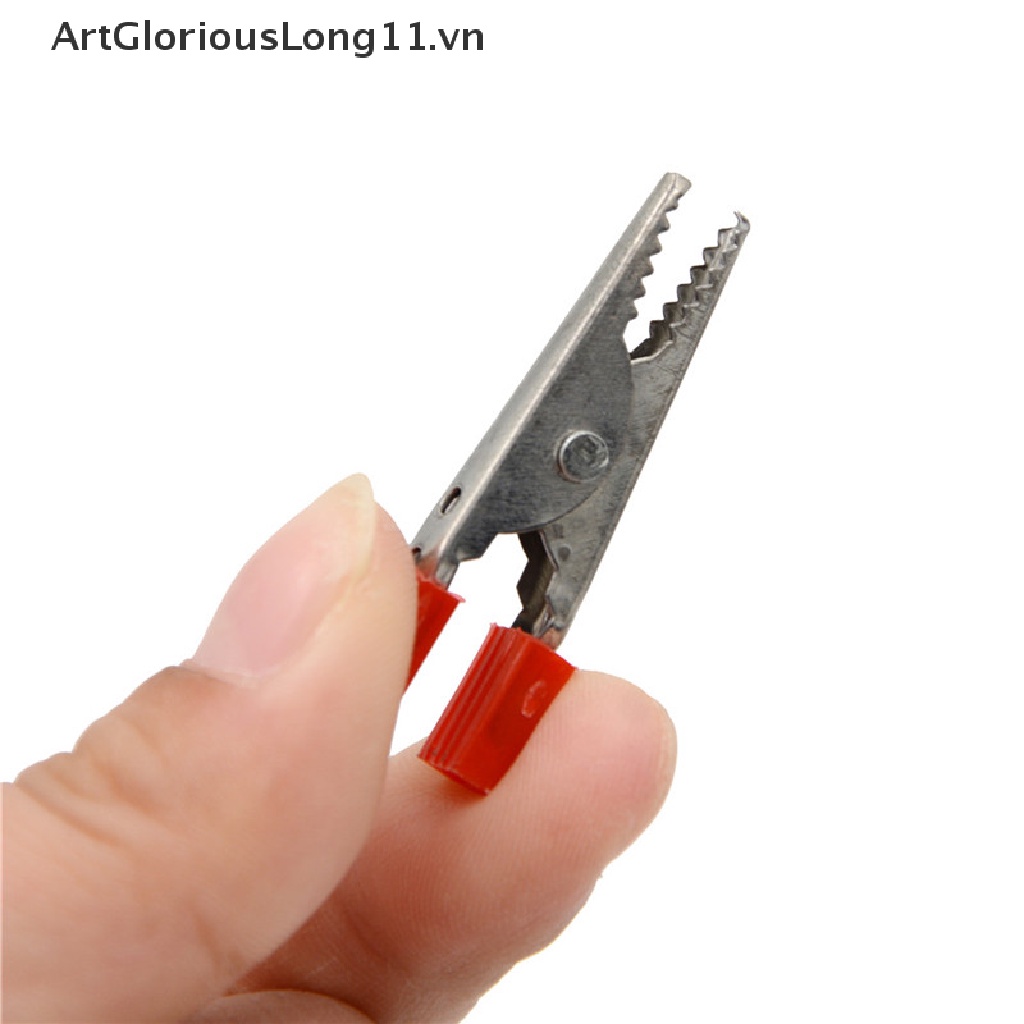 Set 10 Kẹp Cá Sấu Thử Pin 32mm Màu Đỏ + Đen Chuyên Dụng