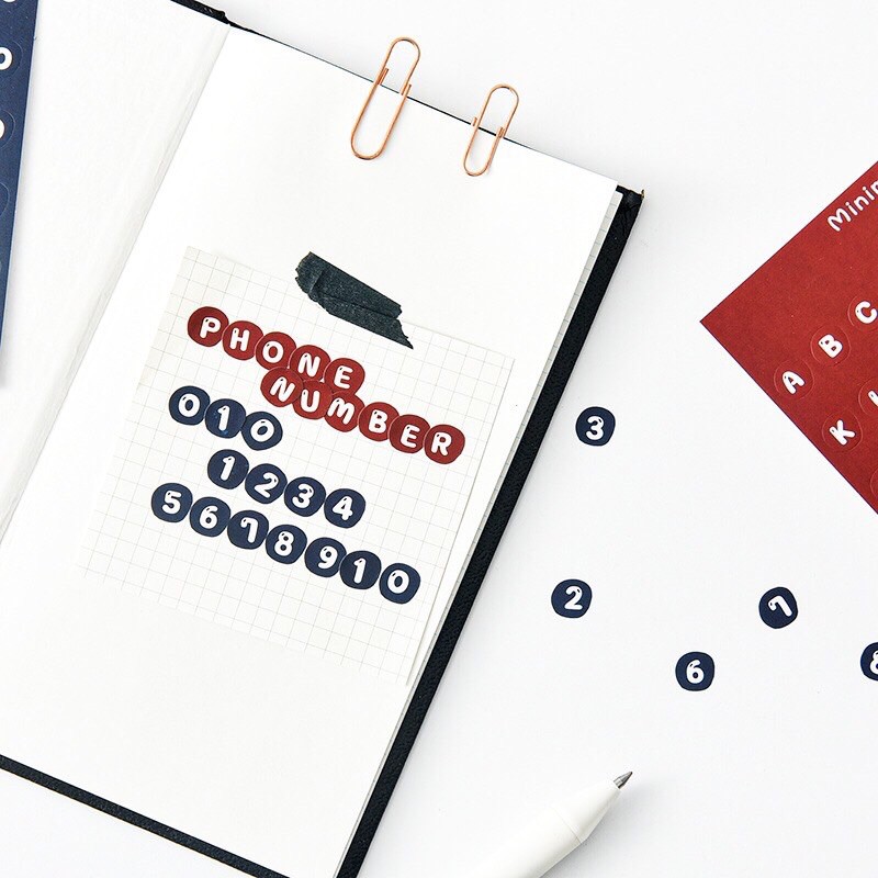 Set 2 tờ sticker alphabet (số và chữ cái)