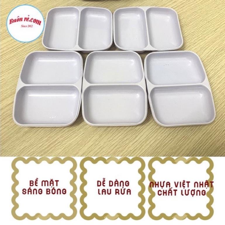 Combo 5 bát đựng nước c chấm 2 ngăn nhựa Việt Nhật, chén đựng sốt chấm
