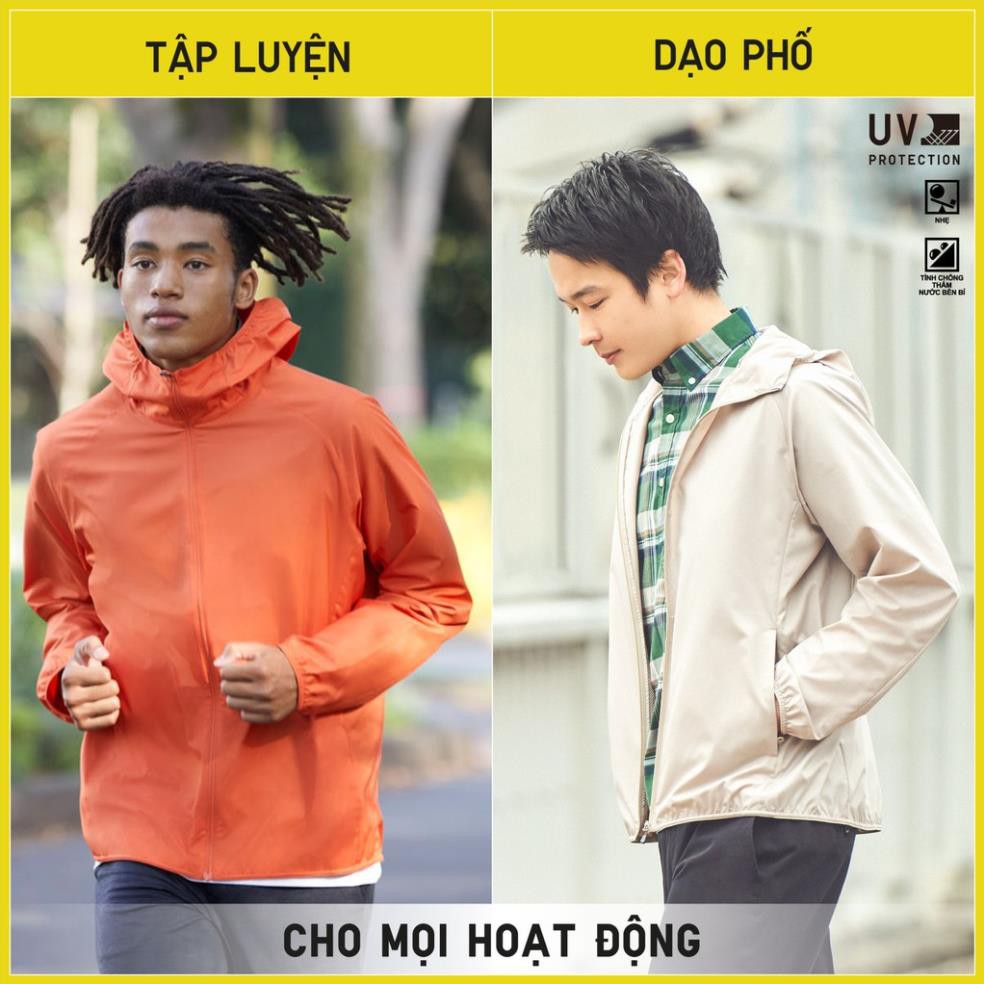 Áo khoác chống nắng nam Uniqlo 413975 vải dù Men Pocketable Parka  ྇