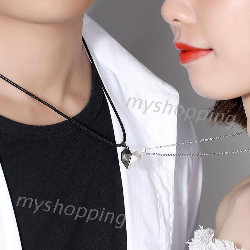 Bộ 2 vòng cổ Nam Châm Hình Trái Tim Cho Cặp Đôi