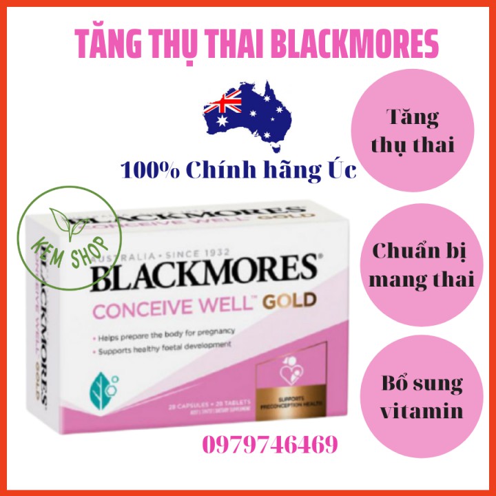 [Cam kết Chuẩn ÚC] Blackmores Conceive Well Gold - Viên uống tăng khả năng thụ thai, bổ trứng 56 viên date mới | BigBuy360 - bigbuy360.vn