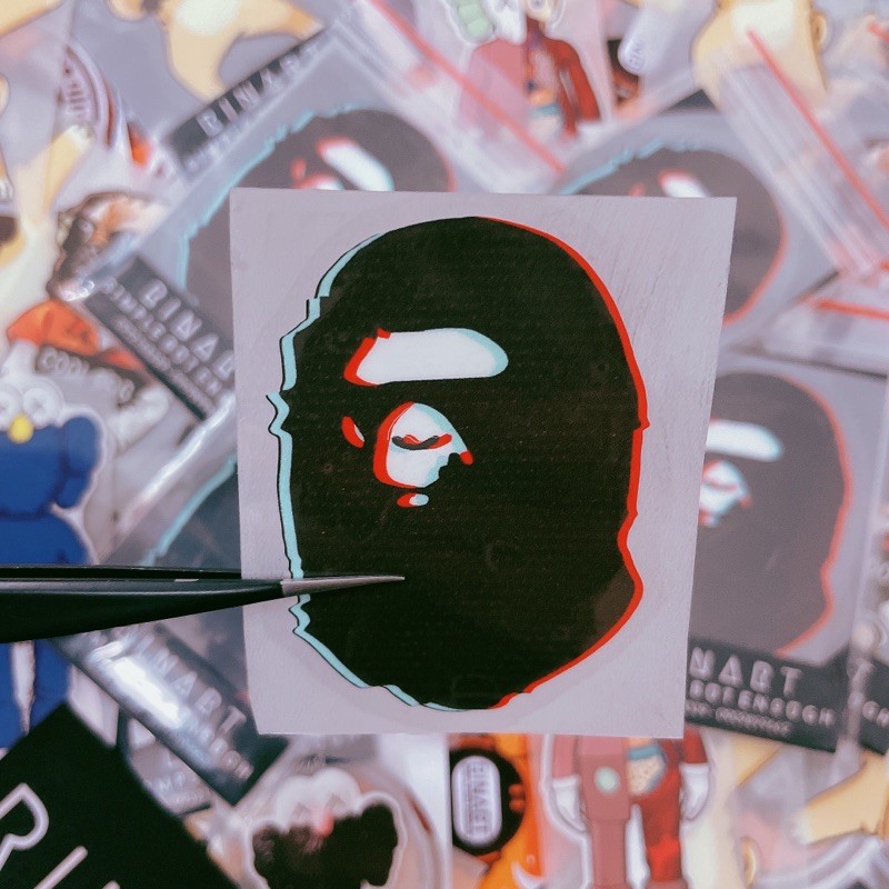 Decal Logo Sticker Patch in áo ủi trực tiếp lên vải hình bape