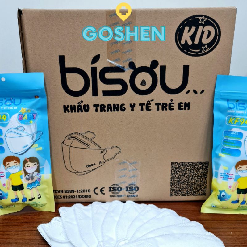 Set 1 bịch (10c) Khẩu trang BISOU KF94 Trẻ Em Từ 4 đến 12 tuổi