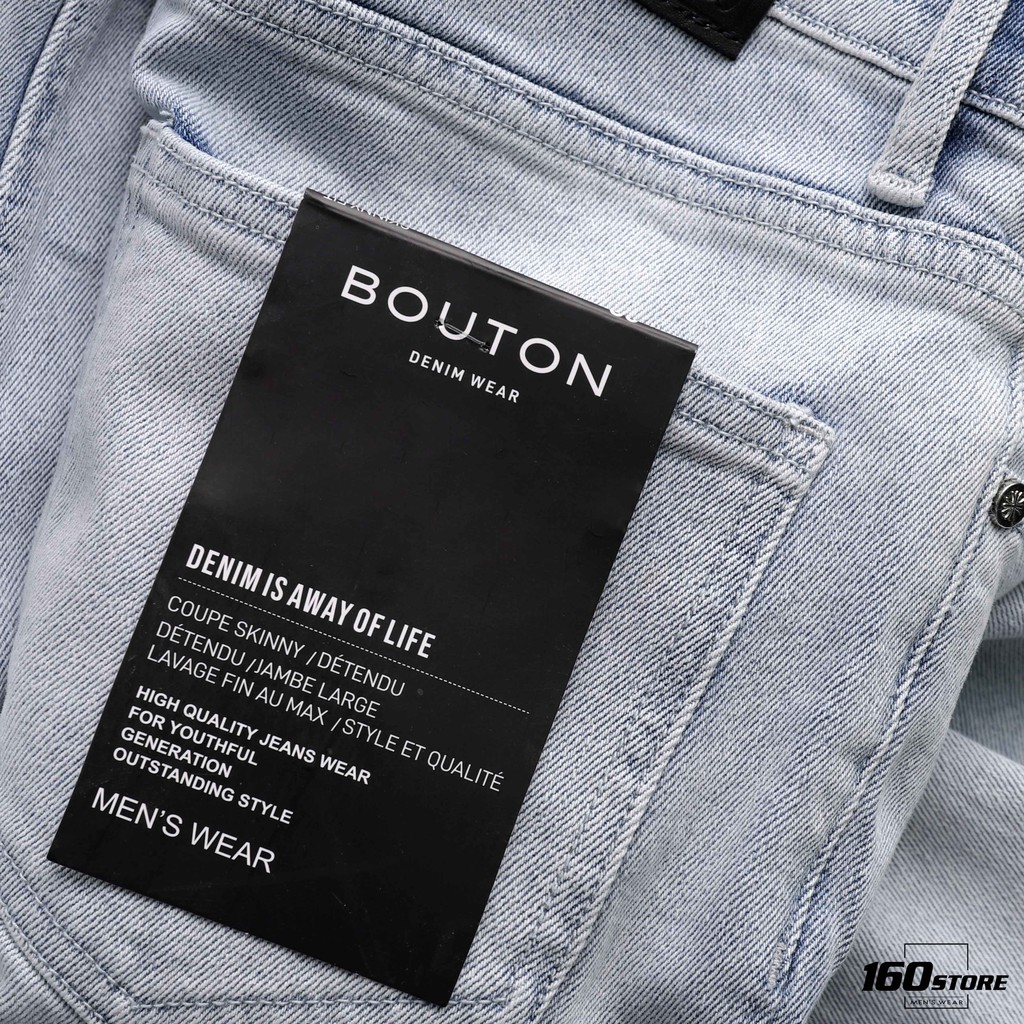 Quần Jean Nam, Quần Bò Nam BOUTON Form Skinny, Vải Co Giãn QJEC0001 160STORE. | BigBuy360 - bigbuy360.vn