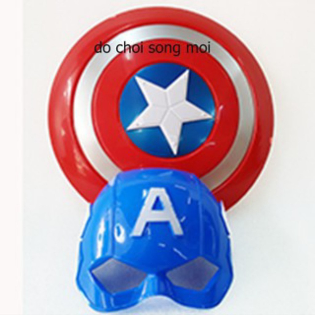 (Có Sẵn) Bộ Khiên + Mặt Nạ Captain America Đội trưởng Mỹ cỡ lớn