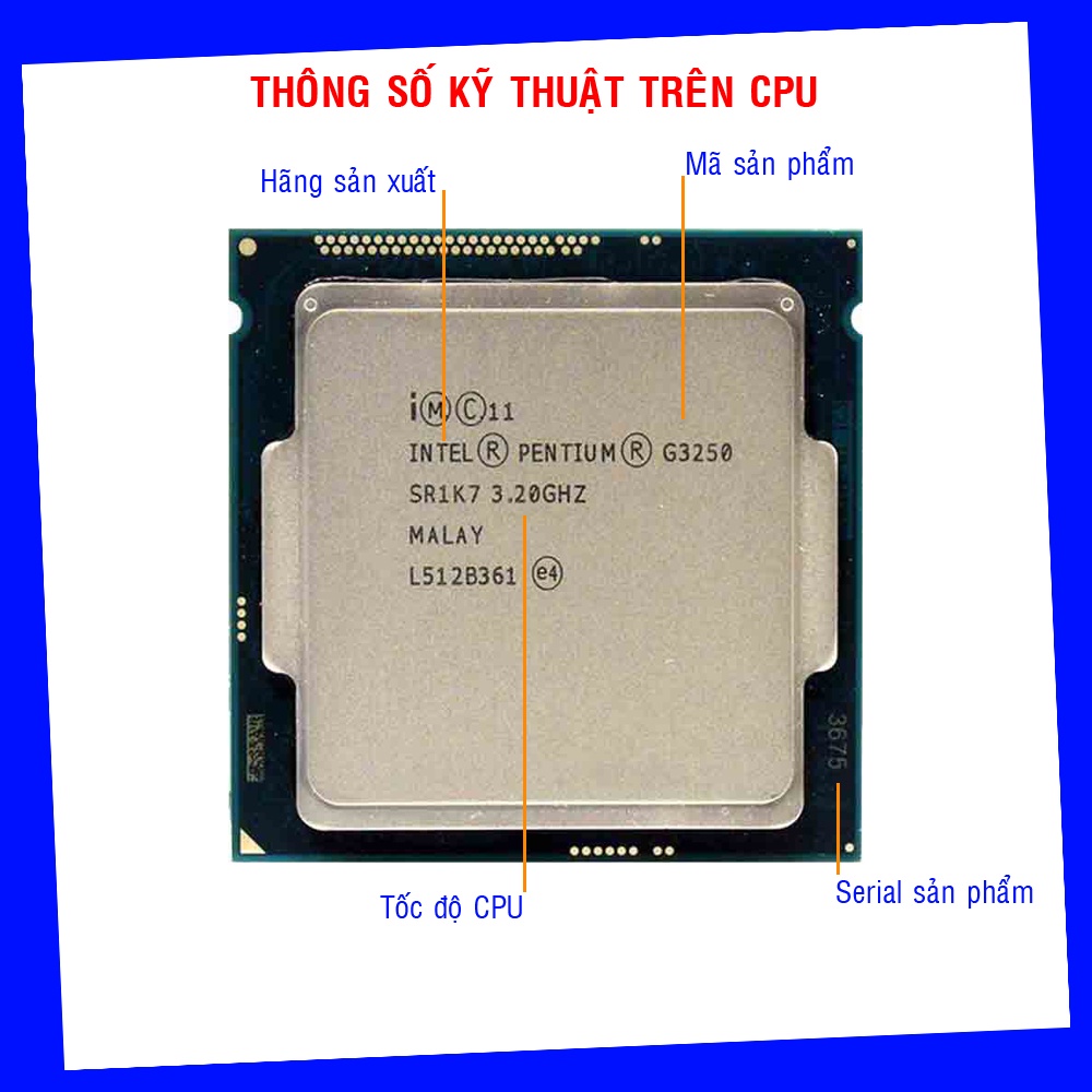 Cpu g3250 bóc máy đồng bộ chính hãng intel bảo hành 1 năm