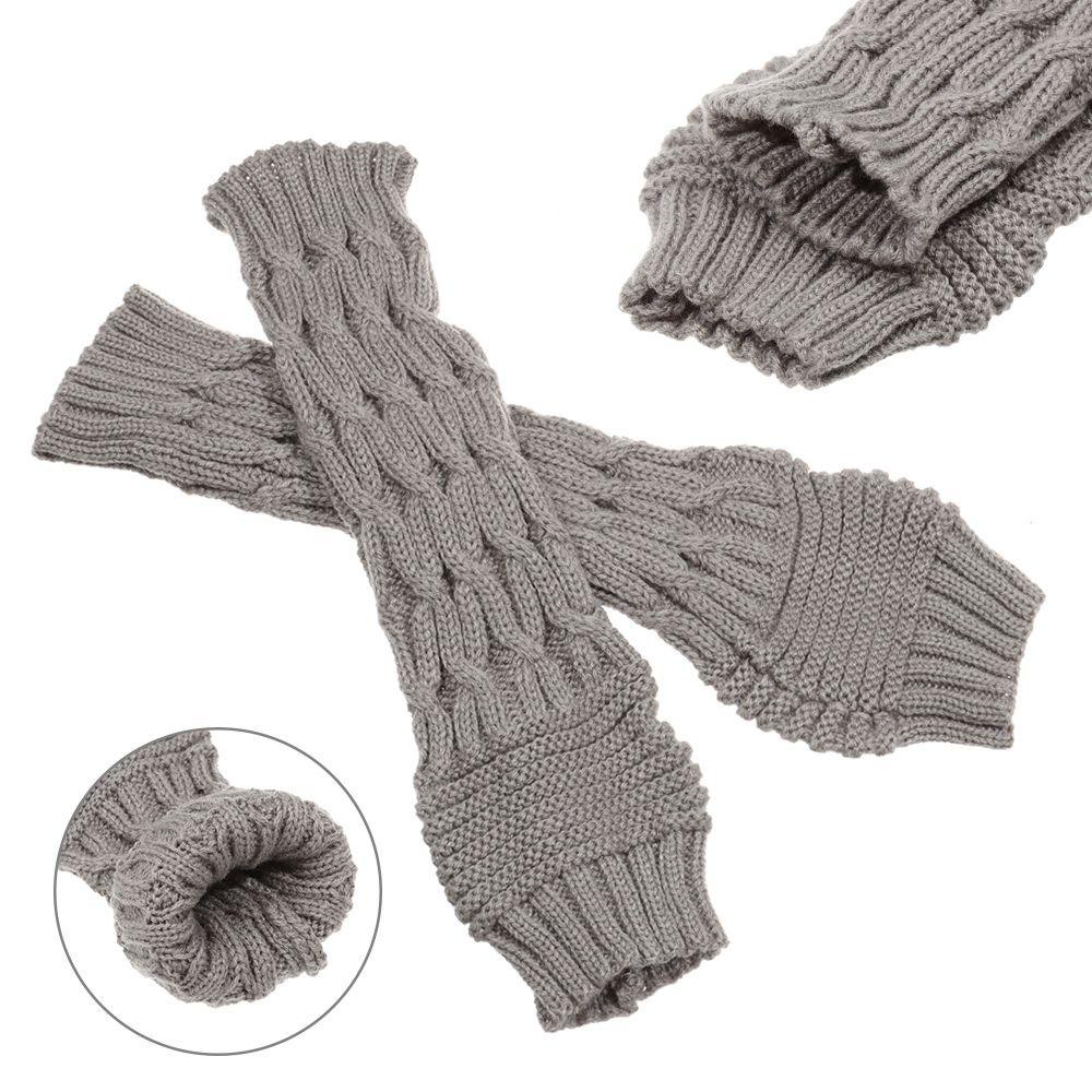 Găng Tay Dệt Kim Dài Co Giãn Màu Kẹo Ngọt Thời Trang