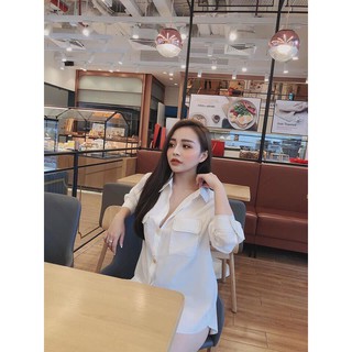 áo sơ mi form thụng chỉ nổi hàng đẹp