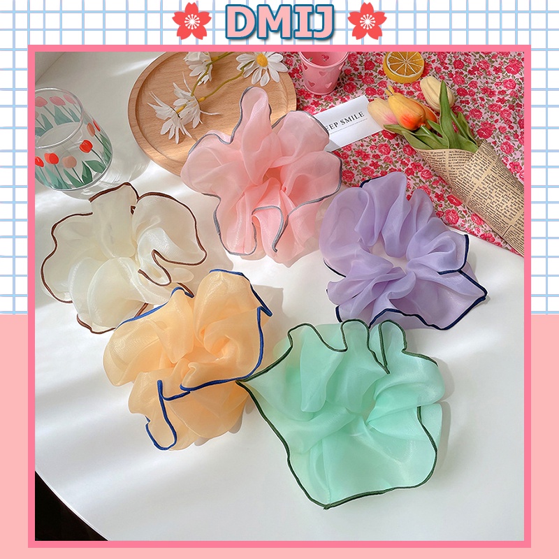 Cột tóc vải scrunchies loại to họa tiết đơn giản dây buộc tóc scrunchies đáng yêu