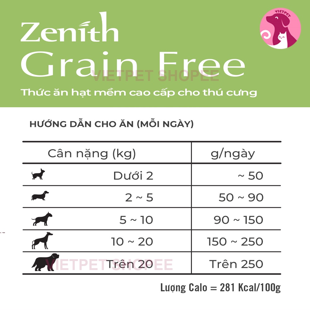 Thức ăn cho chó Zenith - Hạt mềm cho chó già - Rất thơm ngon và bổ dưỡng