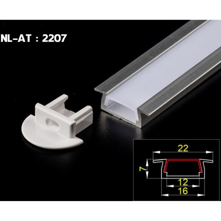 Máng nhôm - Thanh nhôm định hình dành cho led dây lắp tủ bếp, tủ quần áo, kệ trưng bày