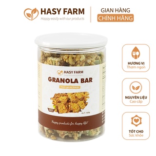 Thanh Granola bar ngũ cốc yến mạch mix hạt dinh dưỡng ăn kiêng hỗ trợ giảm cân 420g, 250g - Hasy Farm