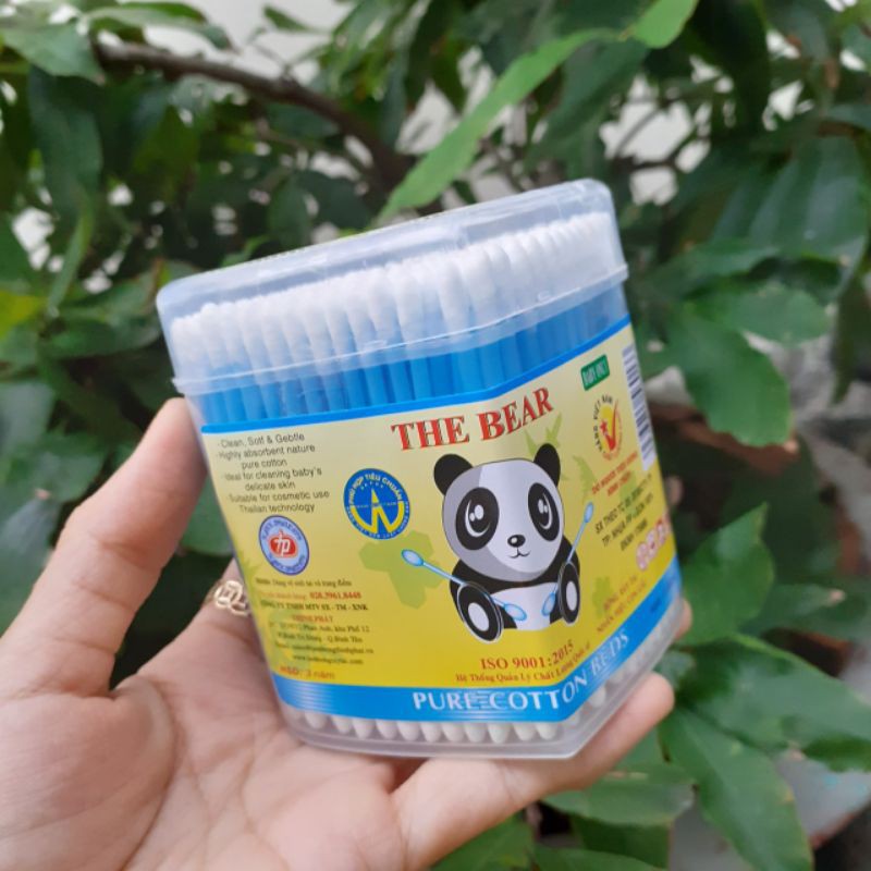 Hộp tăm bông trái tim trẻ em (240 que)