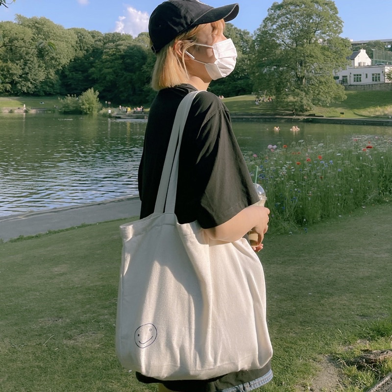 KIM Túi tote vải canvas đeo 2 mặt