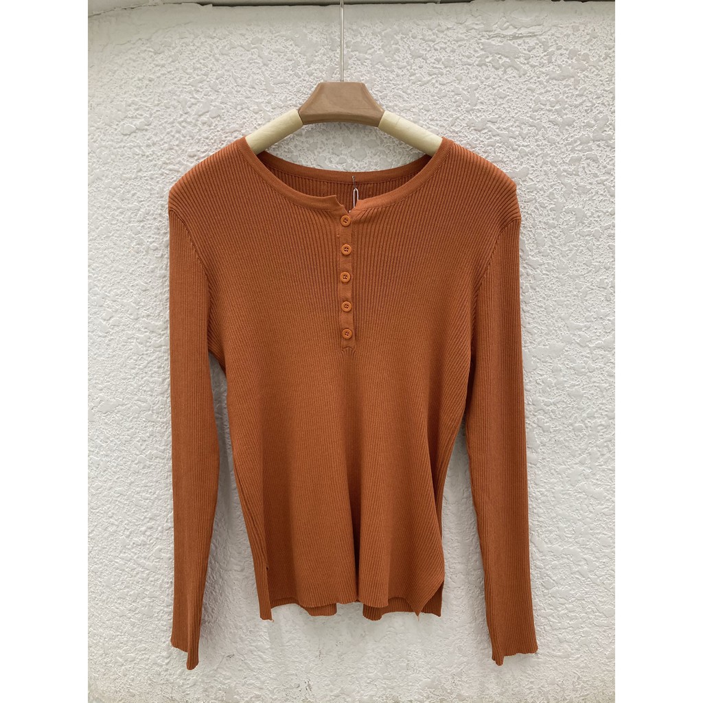 Áo len dài tay 5 cúc Hàn Quốc