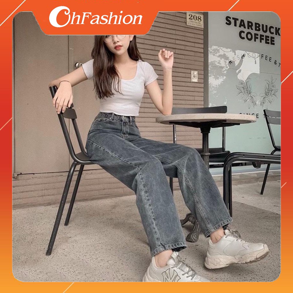 FS50K_Quần Jeans Nữ Ống Rộng Cao Cấp OHS3100