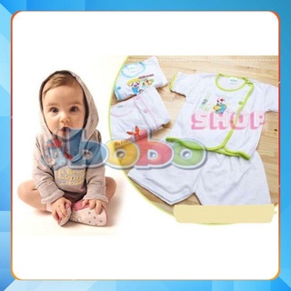 Set 5 Bộ Quần Áo Sơ Sinh Tay Ngắn Bosinis Trắng Bác Sĩ Cho Bé 2-13Kg