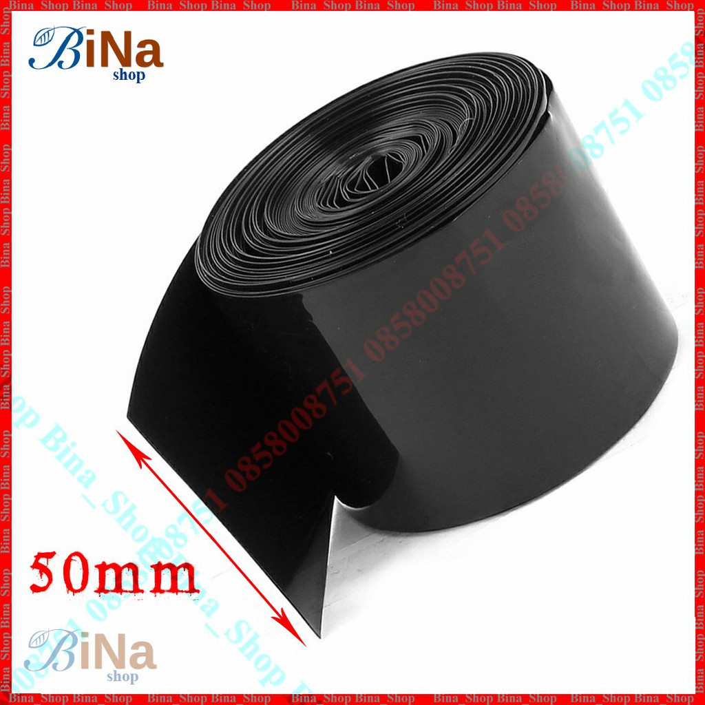 [1 Mét] Màng co nhiệt 2S 18650 rộng 50mm đỏ / đen