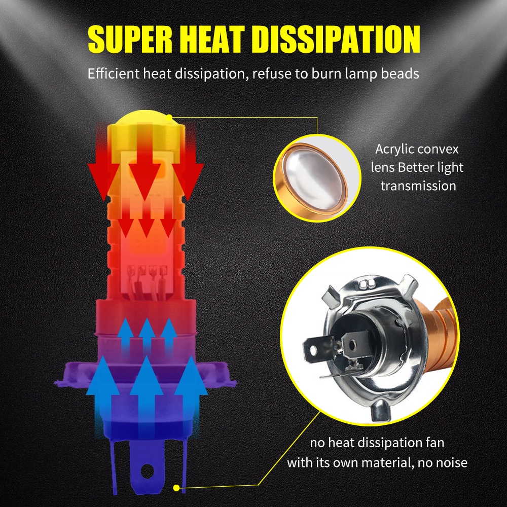 Đèn Pha LED Thẳng DC H6 LED P15D H4 HS1 Cho Xe Máy