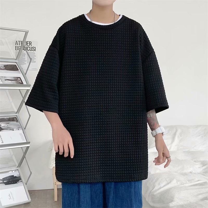 Áo Thun Tay Ngắn Cổ Tròn Thời Trang Phong Cách Hàn Năng Động Cho Nam