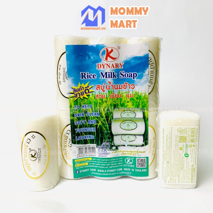 Xà phòng cám gạo sữa dê cao cấp DYNARY 100g siêu thơm an toàn cho da Mommymart