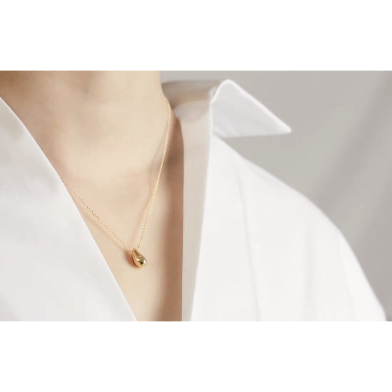 Vòng cổ bạc 925 SUMMERY mặt giọt nước dây chuyền S925 mạ vàng