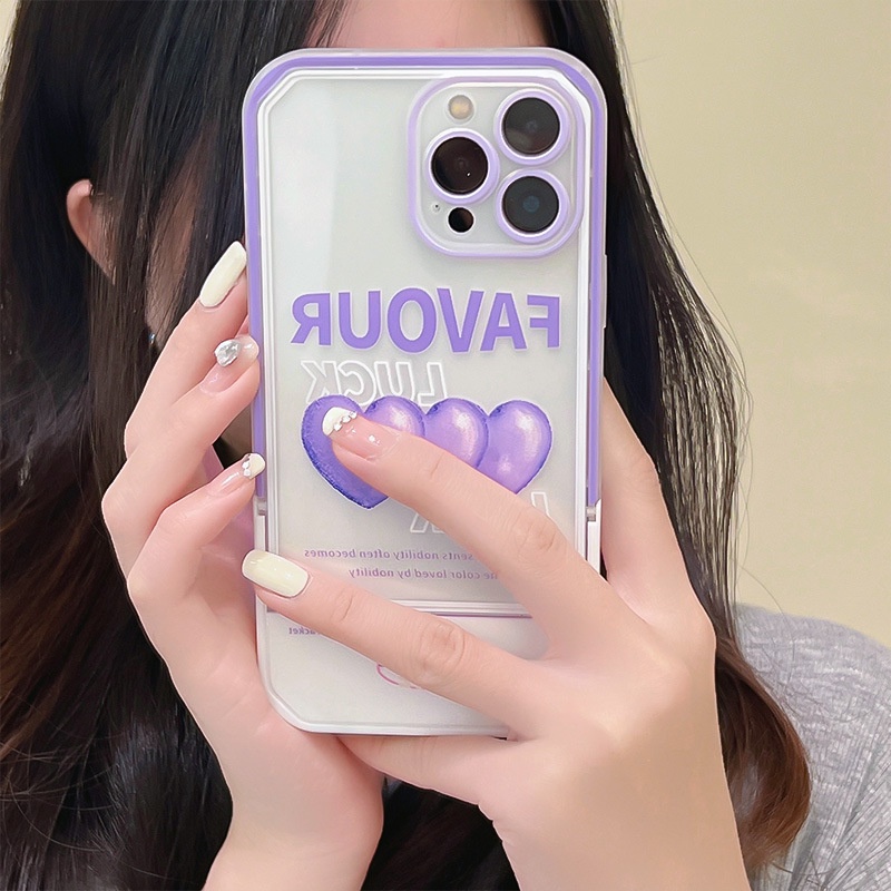 Ốp lưng iphone Ốp Điện Thoại Kèm Giá Đỡ Tàng Hình Cho iphone13Pro 11 / 12Promax xs / xr Dinuo case