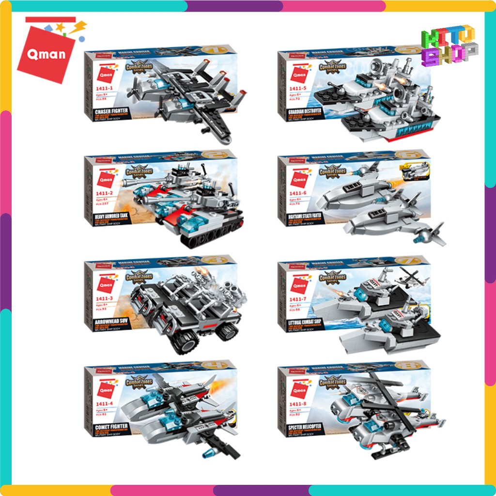 Bộ Đồ Chơi Xếp Hình Thông Minh Qman 710 Mảnh Ghép - Tàu Tuần Dương Biển 1411 Cho Trẻ Từ 6 Tuổi