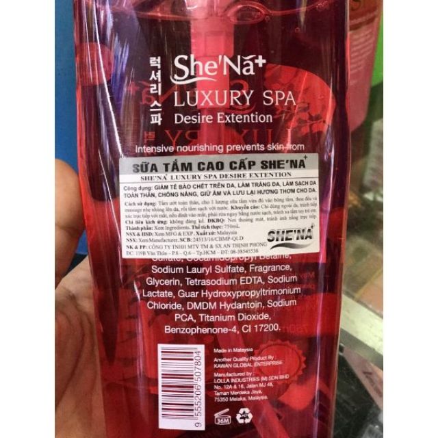 Sữa tắm hạt massaghe tẩy tế bào Shena Spa đến từ malaysia