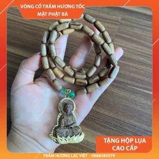 Vòng cổ / dây chuyền trầm hương mặt phật bà quan âm trầm tốc việt cao cấp